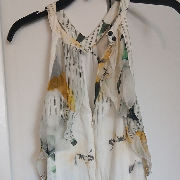 Anthropologie White and Yellow High Low Dress - Picture 6 of 10